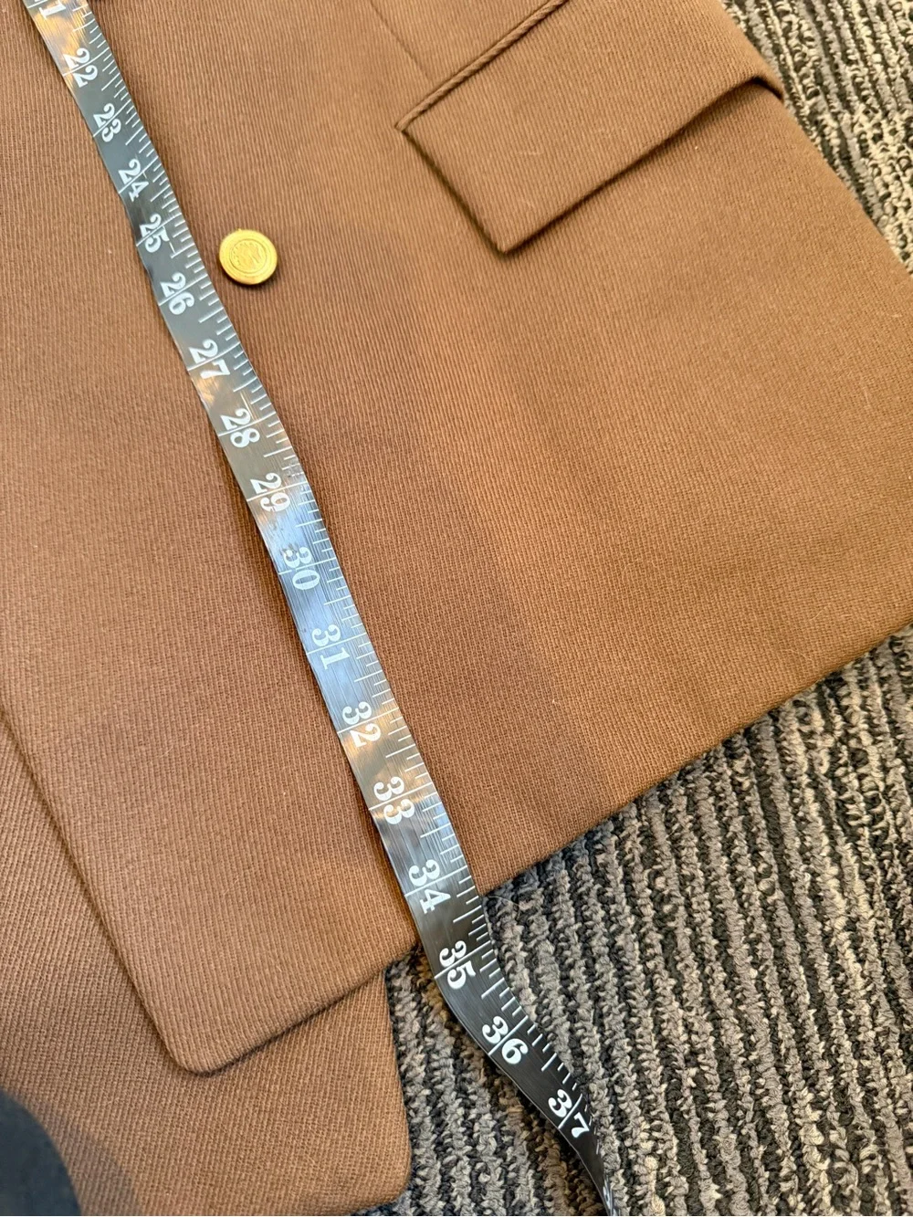 Vintage Pierre Cardin Double Breasted Brown Blazer Gold Buttons Men’s Large